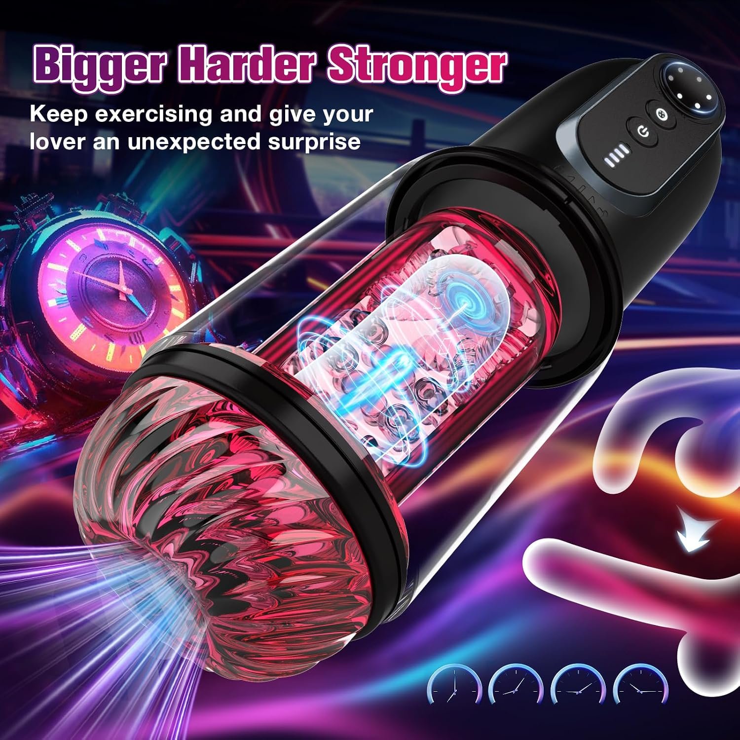 Male Masturbator Sex Toys for Men - CHARMIY Fleshy Pocket Pussy Stroker APP Penis Pump Enlargers, Upgraded CVT Automatic Sex Machine Adult Toy with Thrusting Roating Sucking Licking & Power Display - Image 7