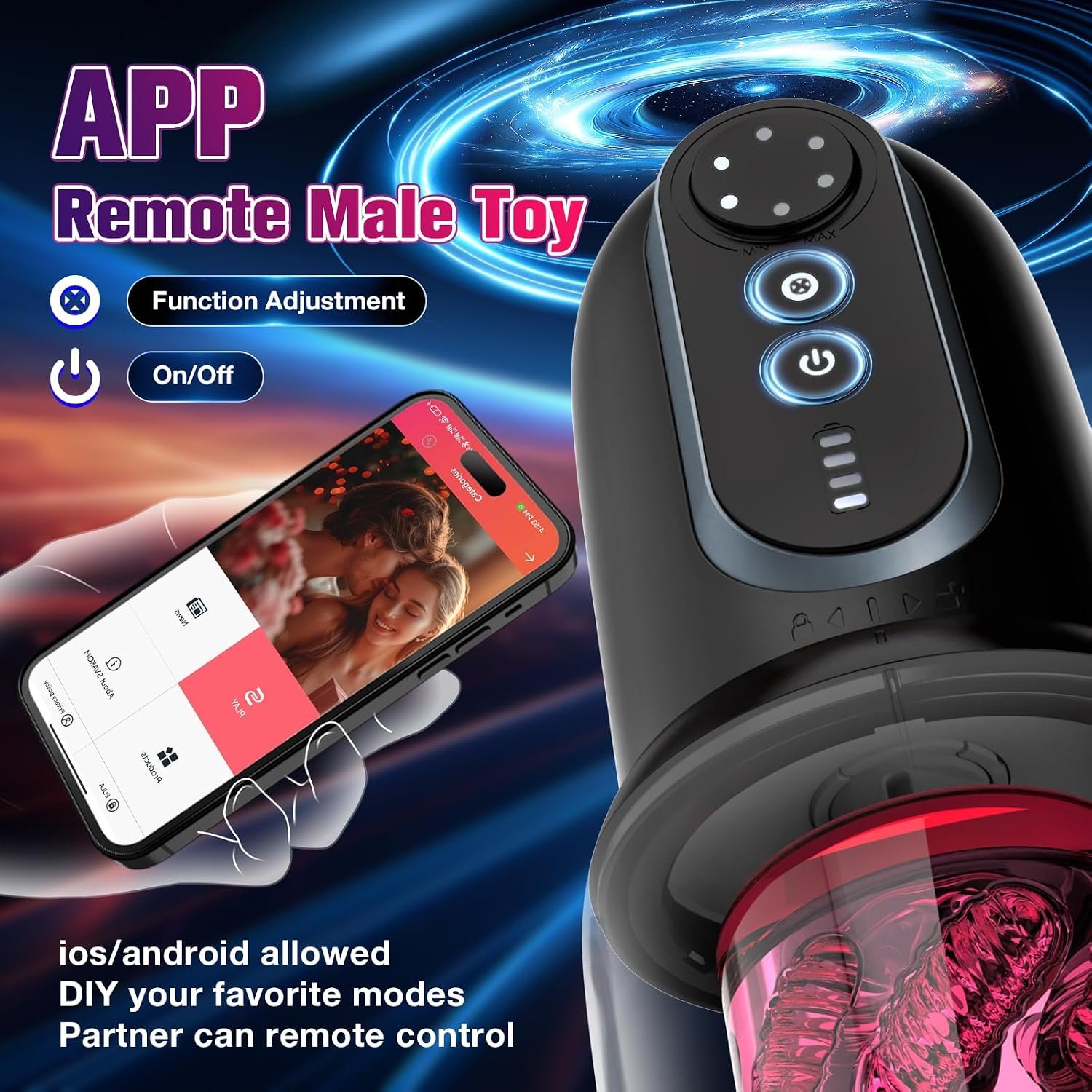 Male Masturbator Sex Toys for Men - CHARMIY Fleshy Pocket Pussy Stroker APP Penis Pump Enlargers, Upgraded CVT Automatic Sex Machine Adult Toy with Thrusting Roating Sucking Licking & Power Display - Image 8