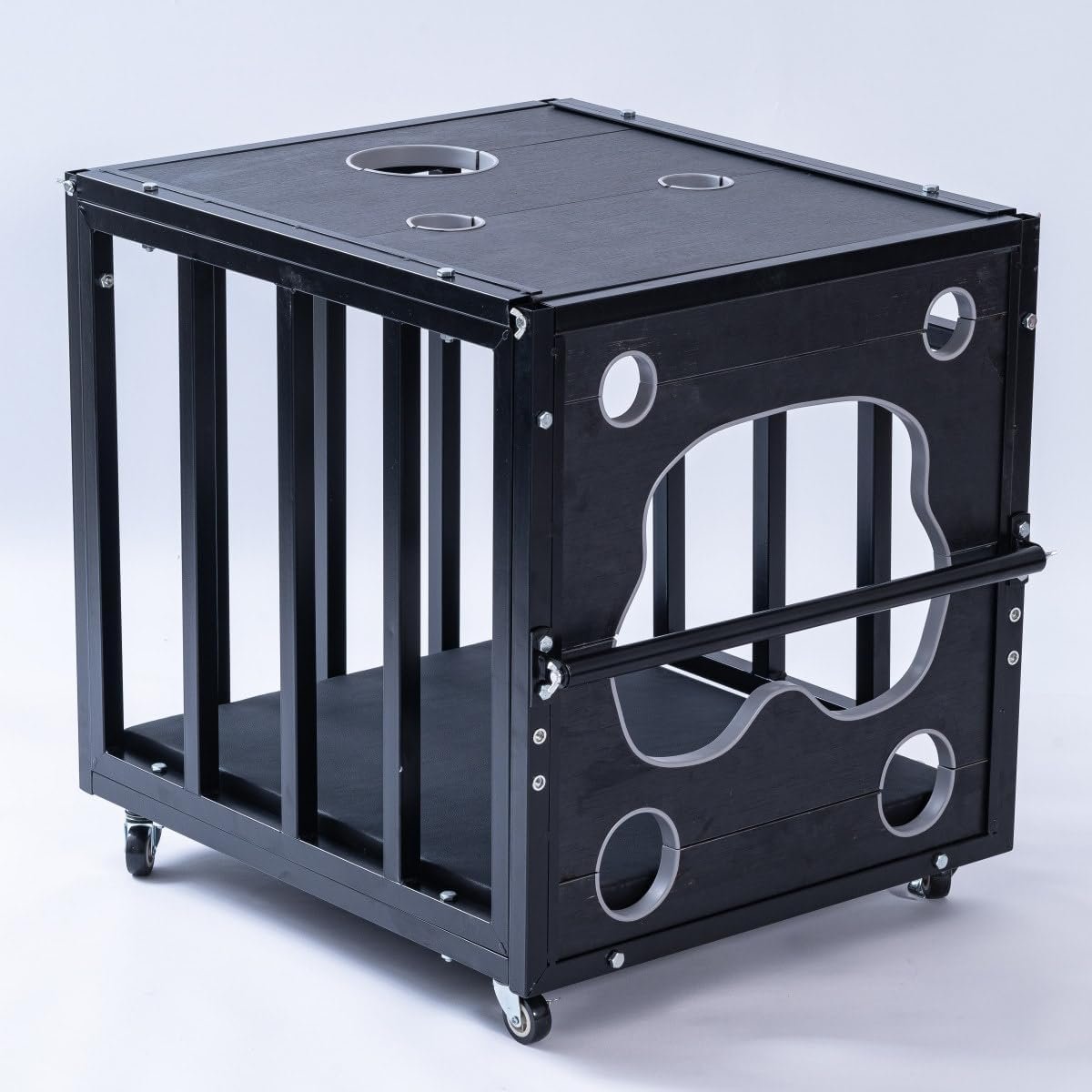 BDSM Furniture Bondage Table Box Sex Restraint Cage Equipment with Handcuffs Casters, Large Sex Furniture Rack Bondage Bench for Couple Roleplay and Restraint, Wood & Iron Frame - Image 8