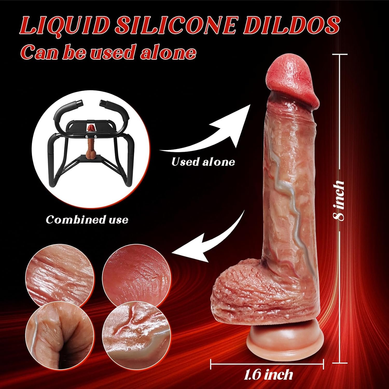 Sex Chair,Sex Furniture for Couples Novelty Toys for Adult Games | Bedroomwith Adjustable Handrail and Realistic Dildo Sex Stool,Weightless Position Sex Bench for Couples Novelty Toys - Image 2