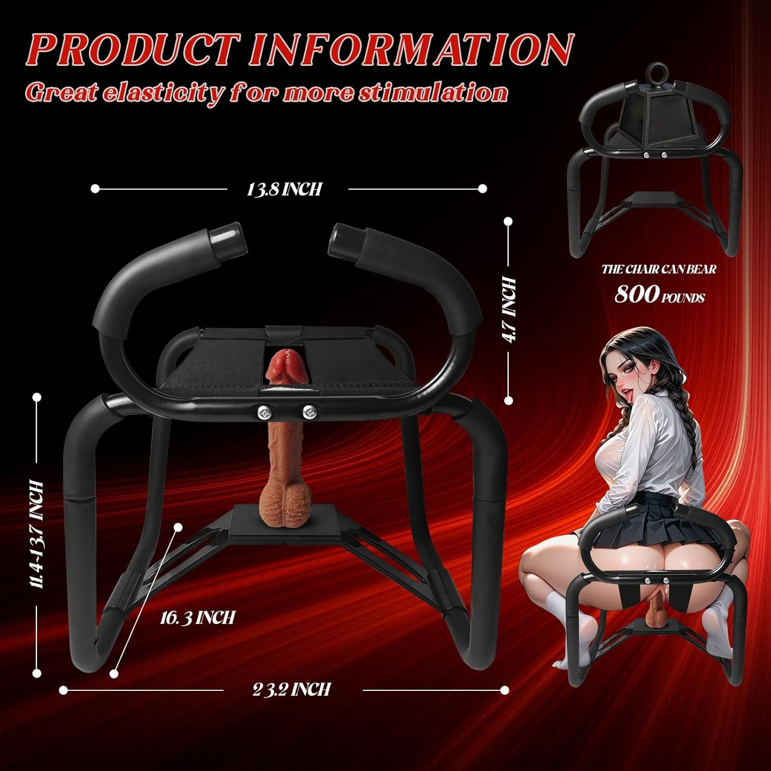 Sex Chair,Sex Furniture for Couples Novelty Toys for Adult Games | Bedroomwith Adjustable Handrail and Realistic Dildo Sex Stool,Weightless Position Sex Bench for Couples Novelty Toys - Image 4
