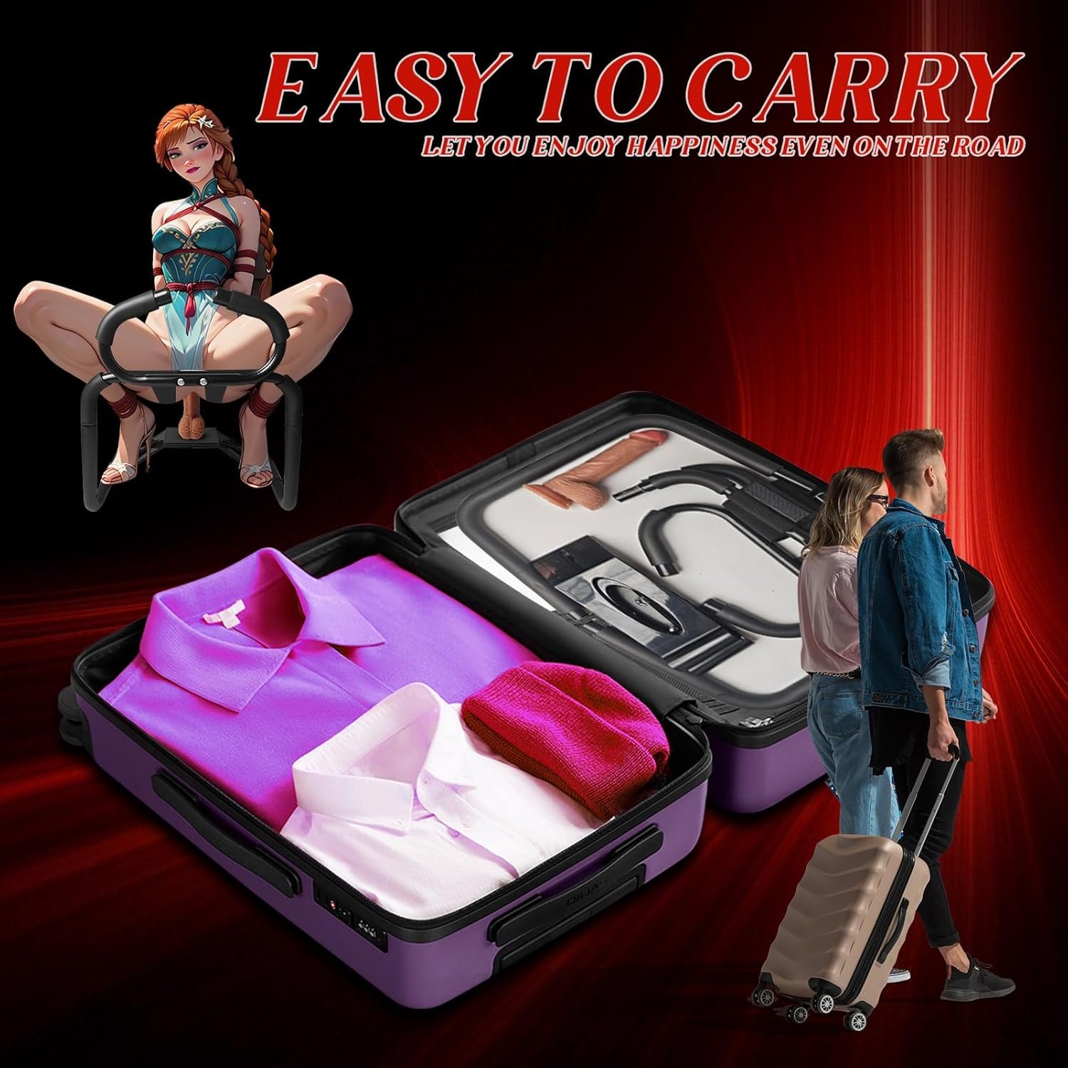 Sex Chair,Sex Furniture for Couples Novelty Toys for Adult Games | Bedroomwith Adjustable Handrail and Realistic Dildo Sex Stool,Weightless Position Sex Bench for Couples Novelty Toys - Image 6