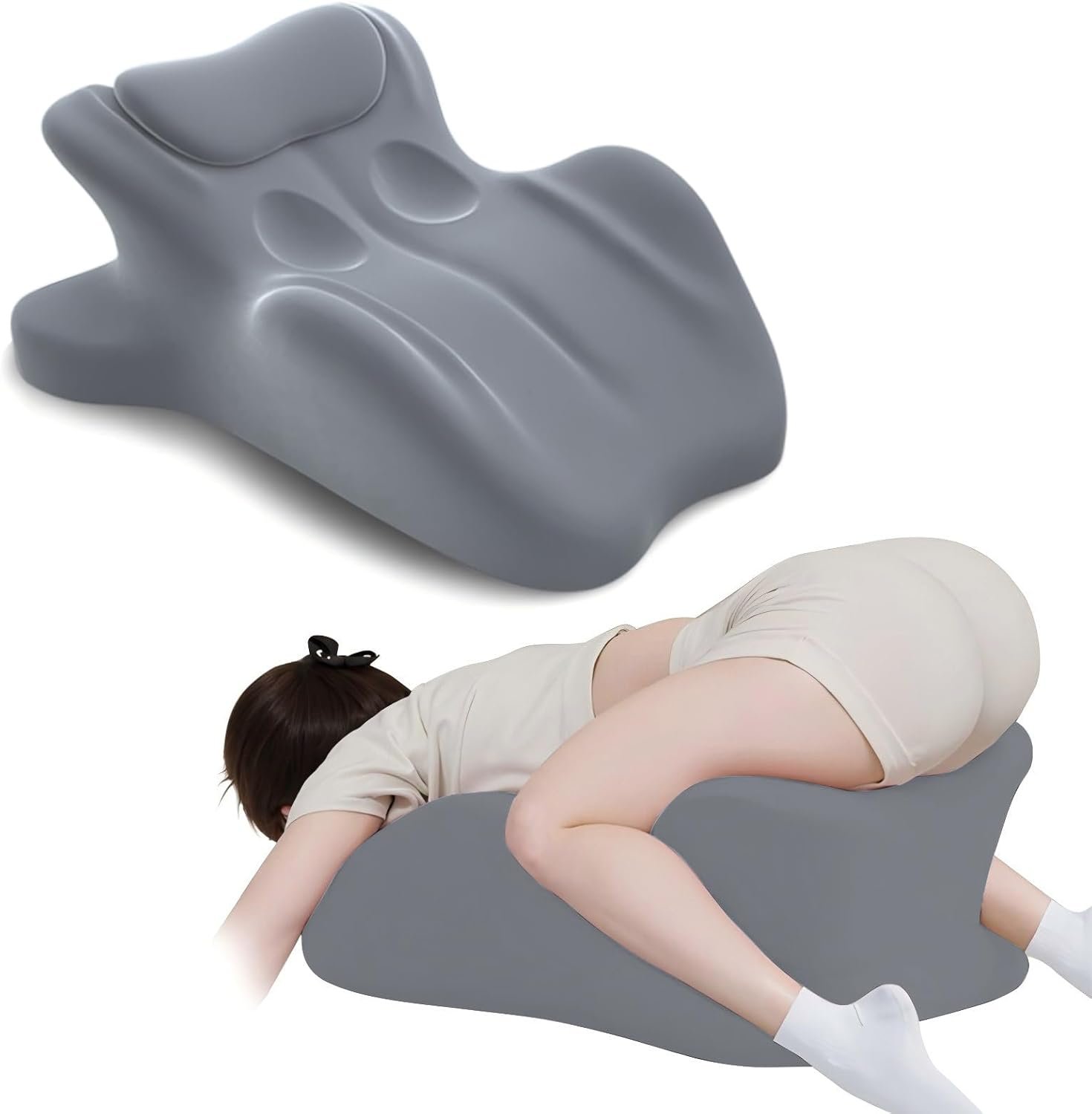 Sex Pillow Couples Sex Toys, 27° Ergonomic Memory Foam Support Pillow, Contoured Lounger Cushion for Back & Lumbar Support, Multi-Functional Comfort Pillow, Black - Image 7