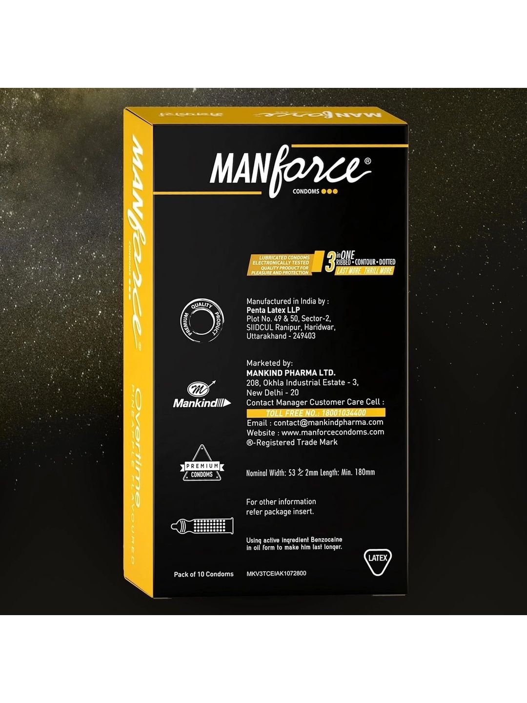 Manforce Manforce Overtime Pineapple Flavoured Condoms - 10Pcs - Image 7