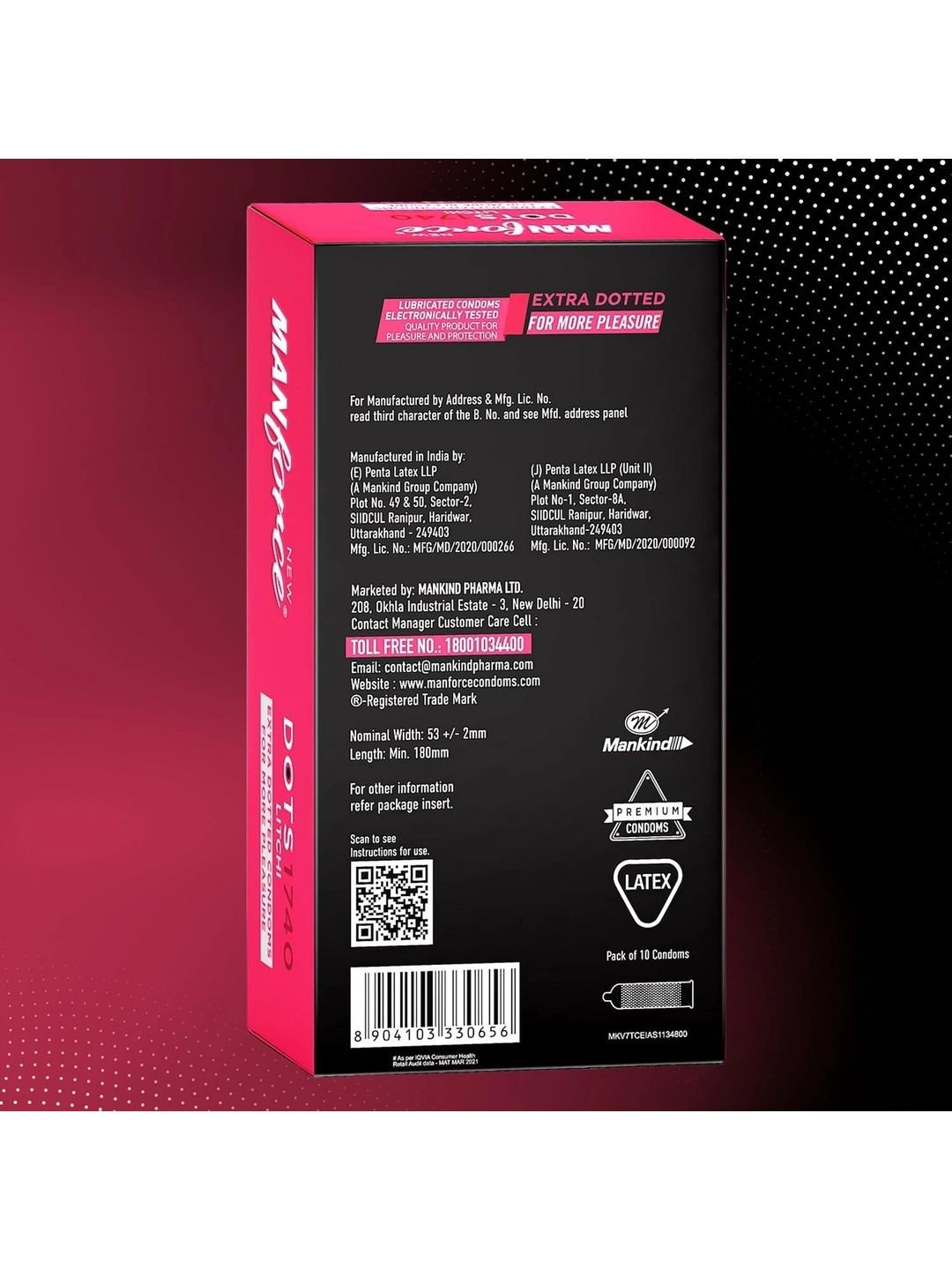 Manforce Manforce Litchi Flavoured Extra Dotted Condoms - 10Pcs - Image 7