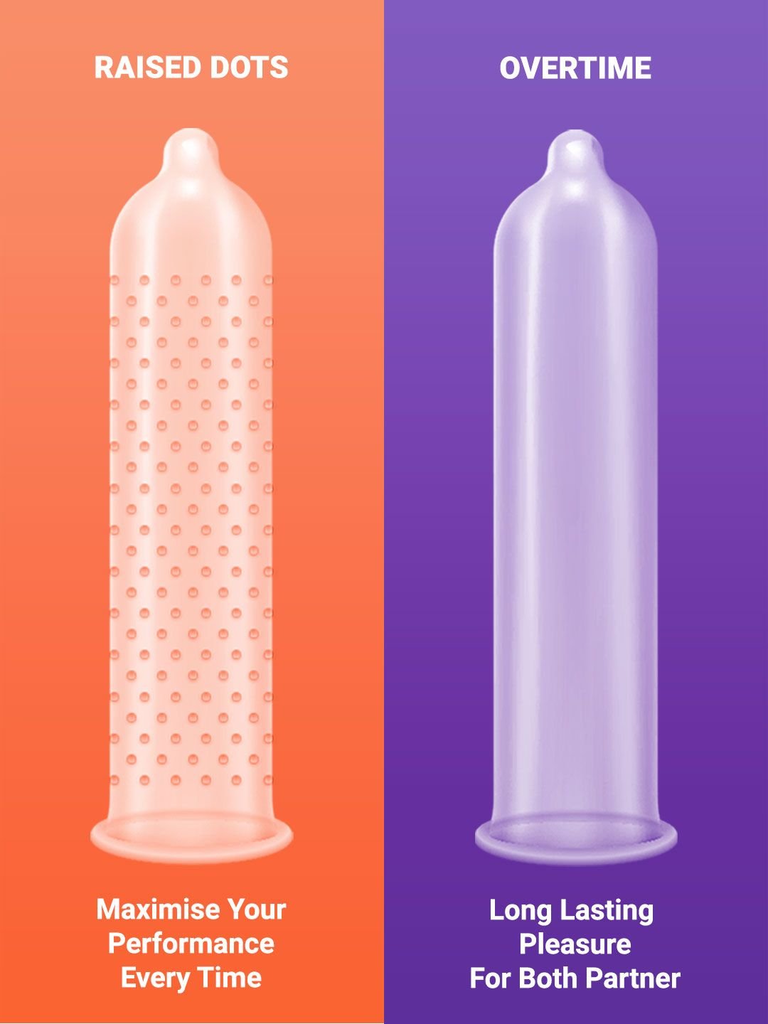Set of 4 Extra Time Long Lasting Ribbed And Big Dotted Condom - 10 Pcs Each - Image 2