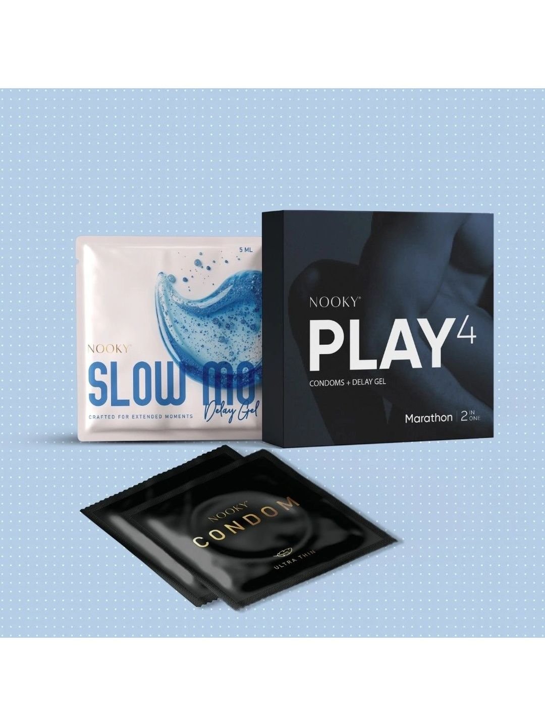 NOOKY NOOKY Marathon 2-In- 1 Ultra Thin Condom With Natural Delay Gel