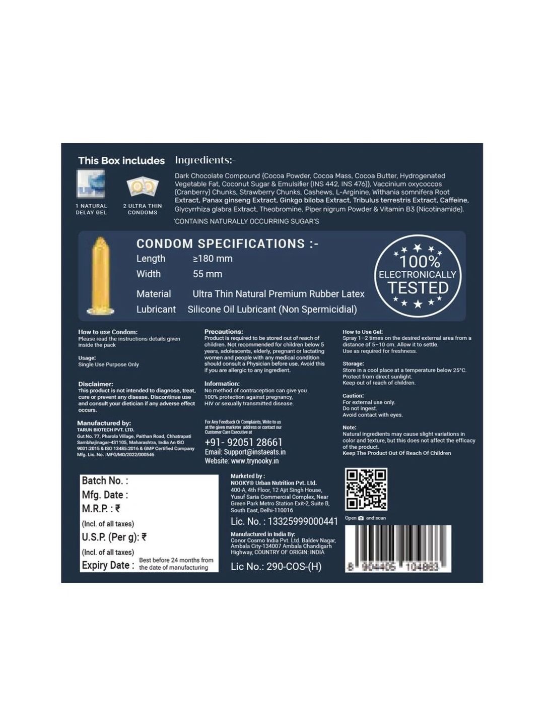 NOOKY NOOKY Marathon 2-In- 1 Ultra Thin Condom With Natural Delay Gel - Image 2
