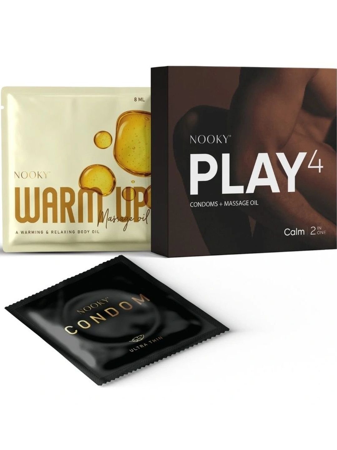 NOOKY NOOKY 2-In-1 Ultra Thin Condom With Aromatic Massage Oil