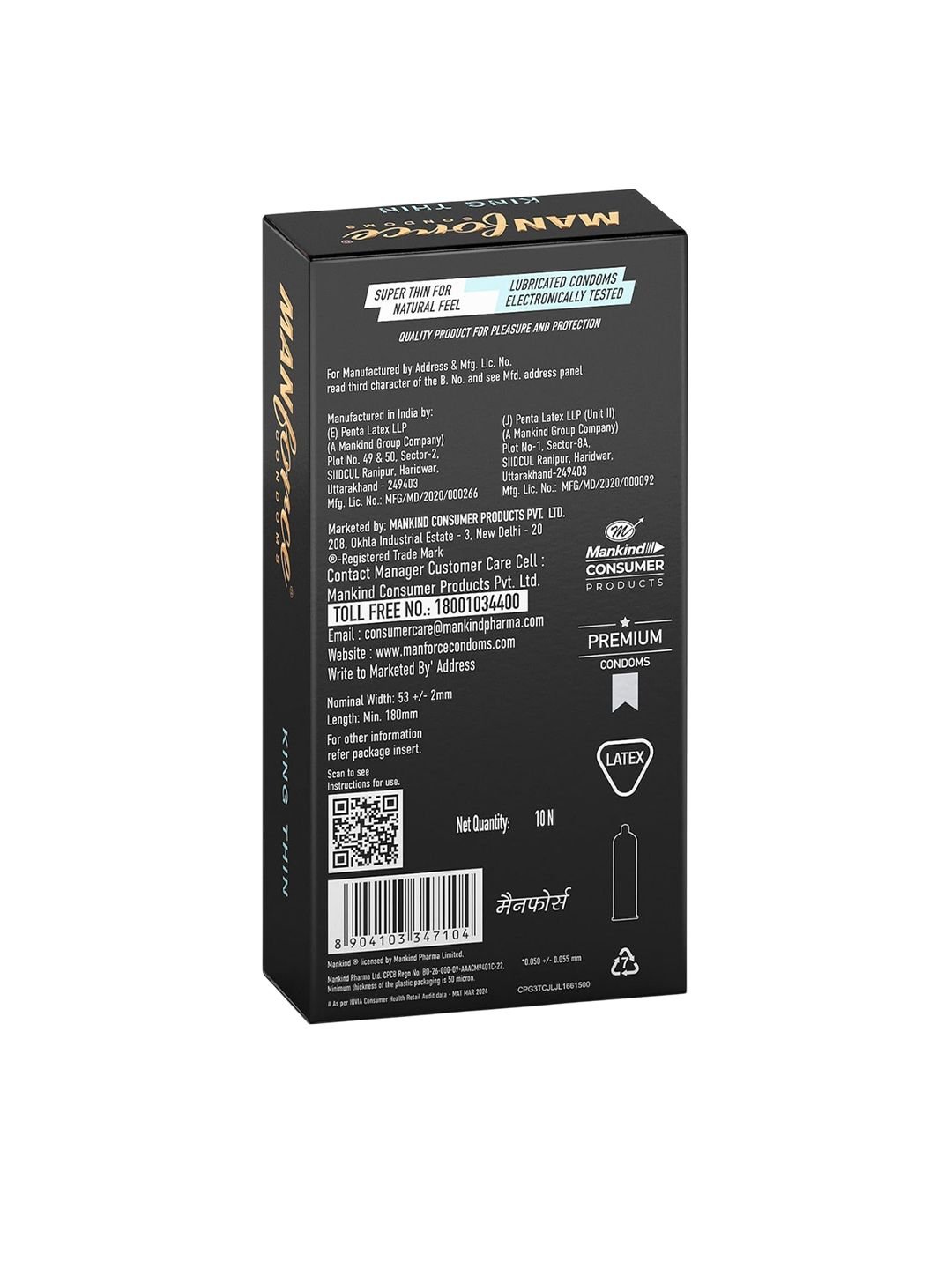 Manforce Set Of 8 King Thin Ultra-Thin Condoms - 10 Pcs Each - Image 4
