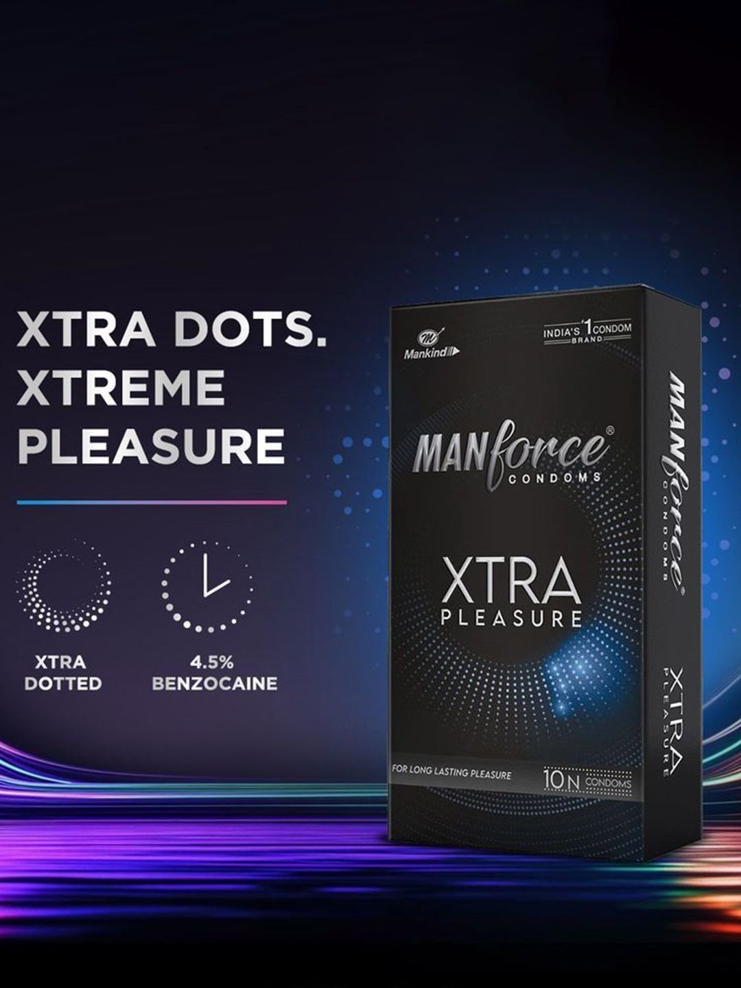 Set Of 8 Xtra Pleasure Dotted Climax Delay Condoms - Unflavoured - 10Pcs Each - Image 6