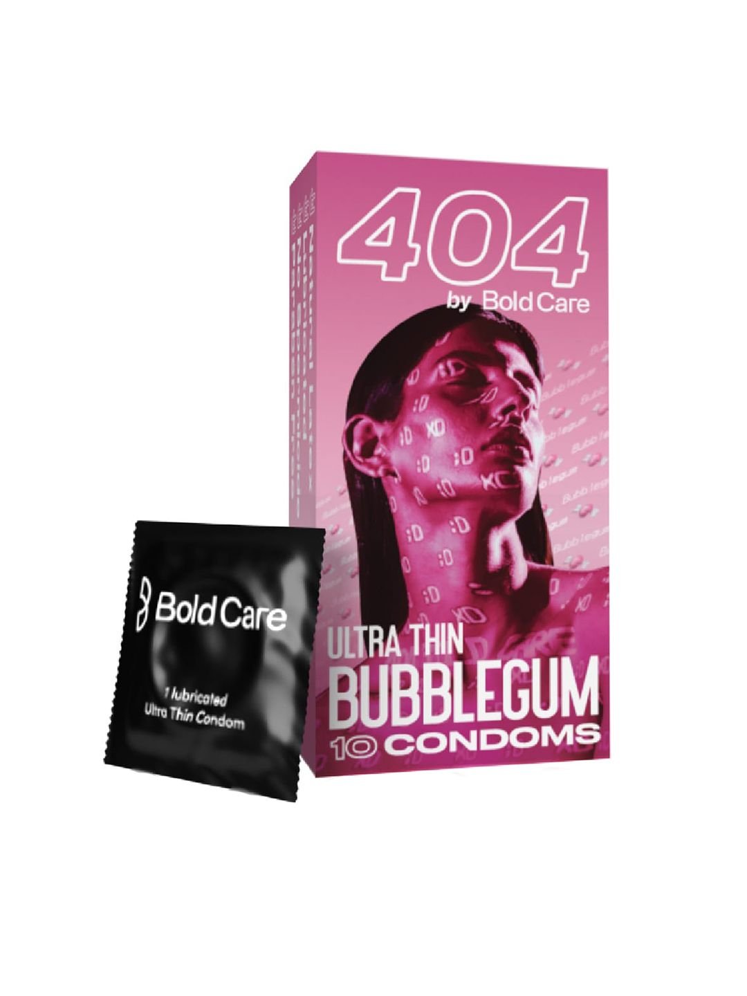 Bold Care Bold Care 404 Super Ultra Thin Bubblegum Flavored Condoms - 10 Pcs