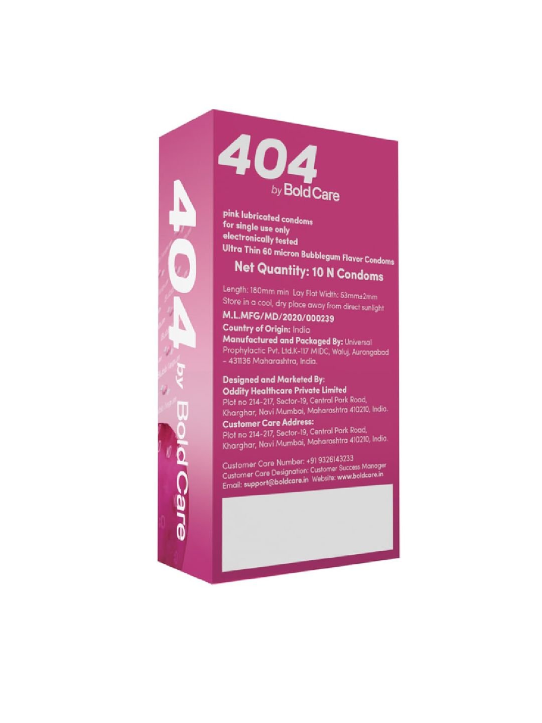 Bold Care Bold Care 404 Super Ultra Thin Bubblegum Flavored Condoms - 10 Pcs - Image 3