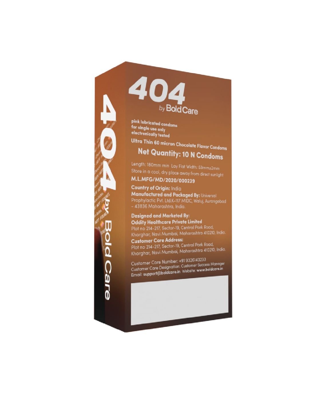 Bold Care Bold Care 404 Super Ultra Thin Chocolate Flavored Condoms - 10 Pcs - Image 3