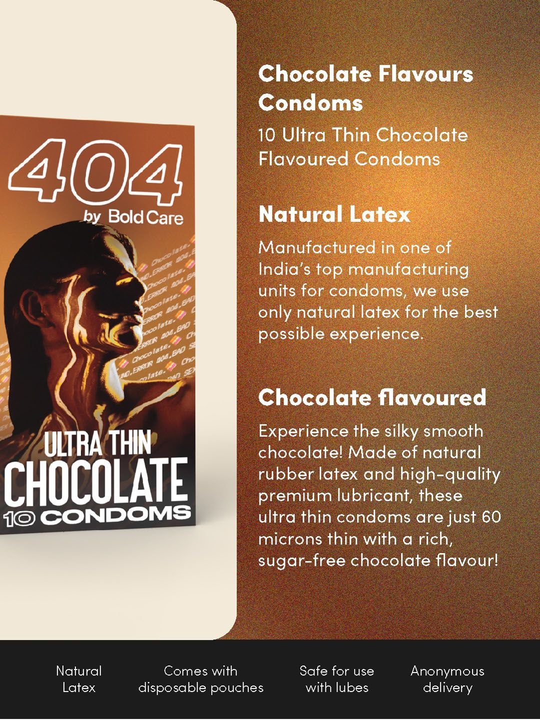 Bold Care Bold Care 404 Super Ultra Thin Chocolate Flavored Condoms - 10 Pcs - Image 5