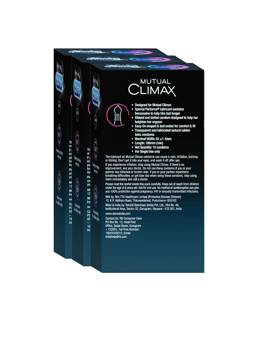 Durex Pack of 3 Mutual Climax Lubricated Condoms - Image 9