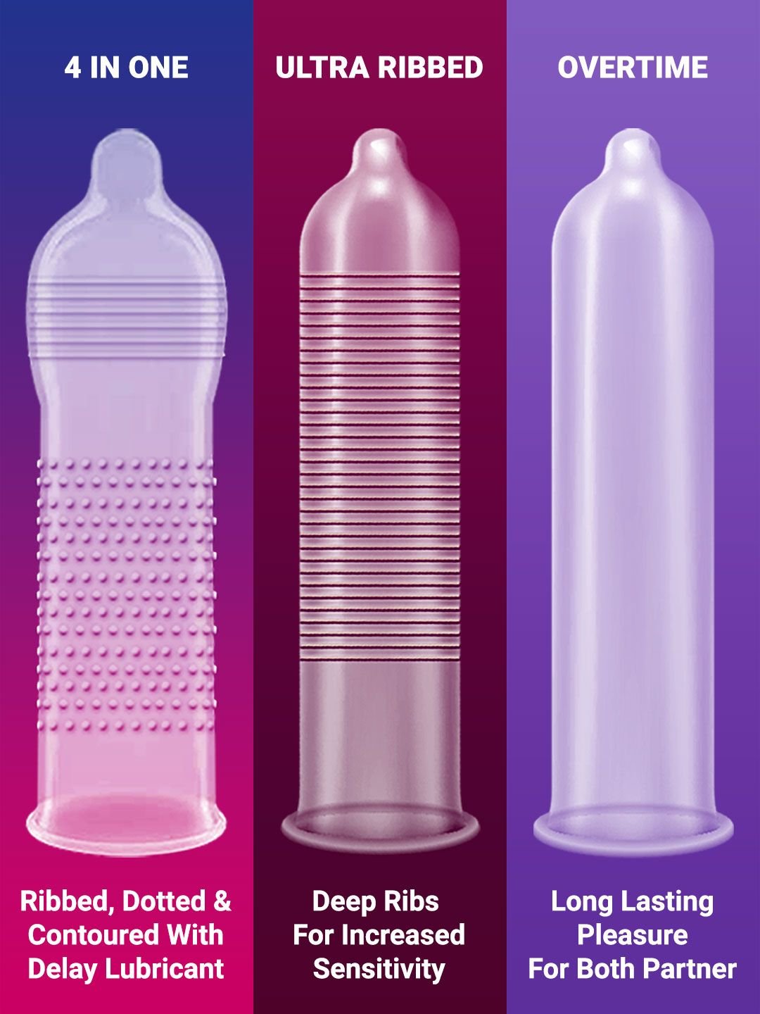 noTTy Boy Set of 8 Honeymoon Pack Combo Condom - 10 Pcs Each - Image 3