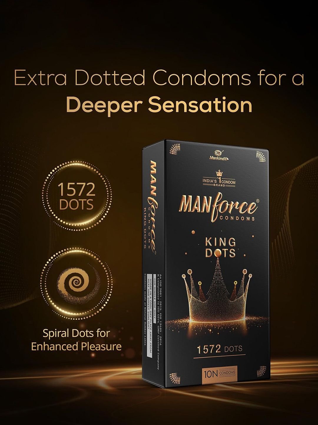 Manforce Manforce Set Of 2 King Dots & Ultra Feel Condoms- 10 Condoms Each- Bubble Gum - Image 4