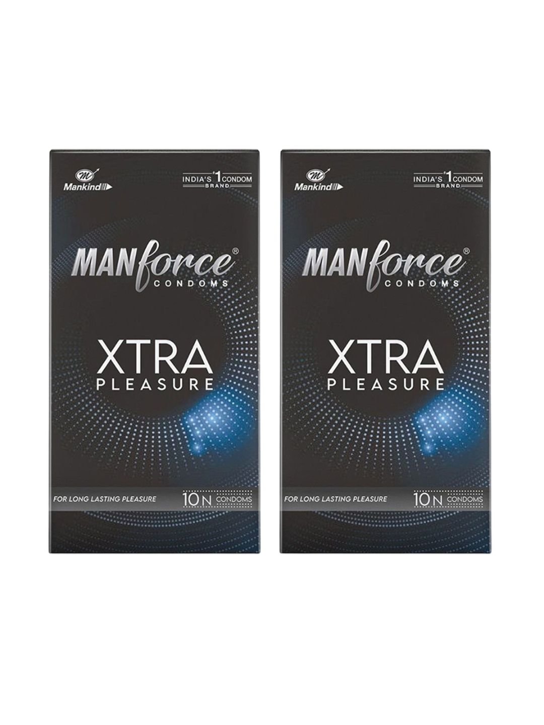 Manforce Manforce Set Of 2 Xtra Pleasure Dotted Climax Delay Condoms - Unflavoured - 10Pcs Each