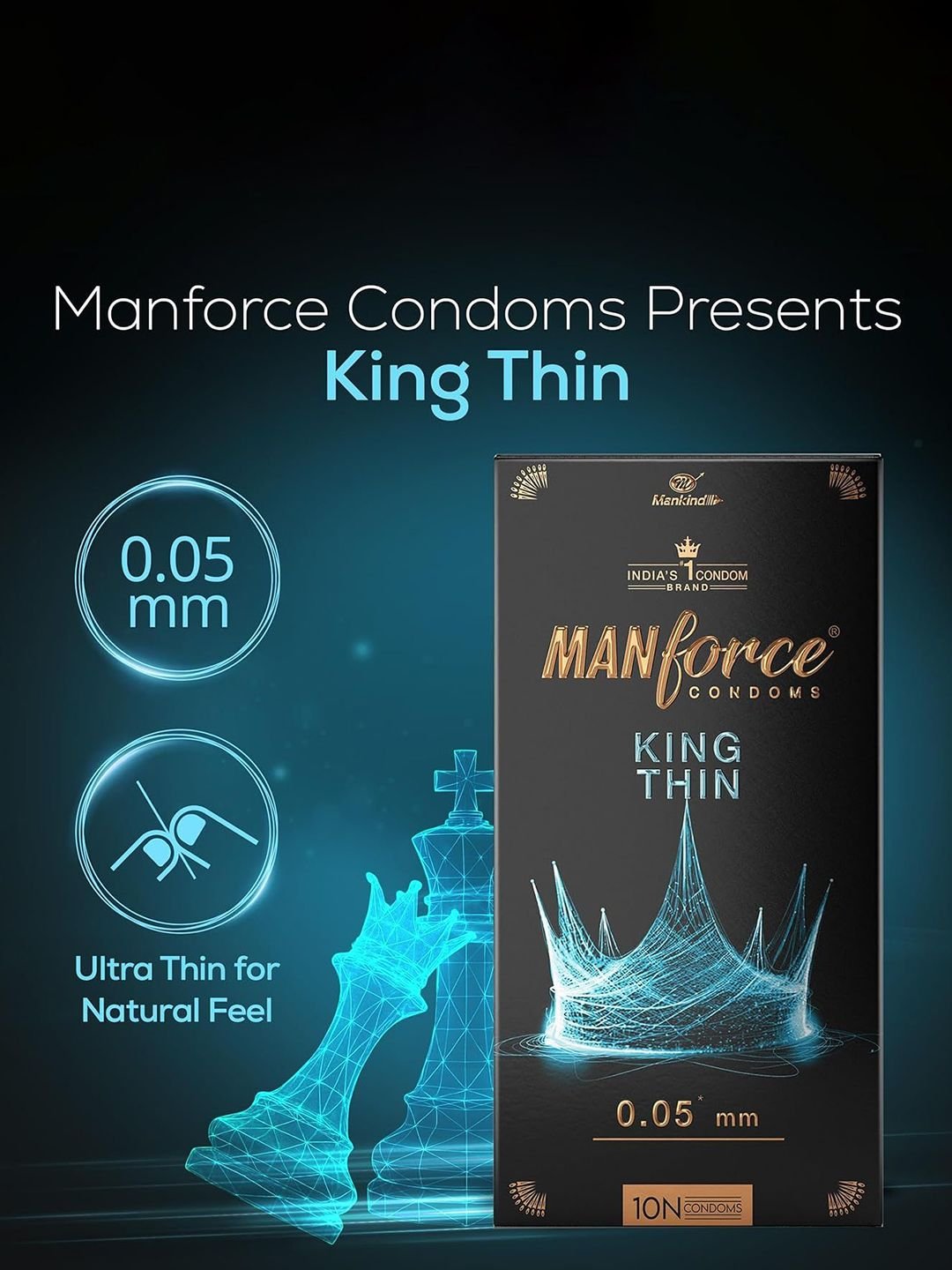 Manforce Manforce Set Of 2 King Thin Ultra-Thin Unflavoured Condoms - 10 Pcs Each - Image 5