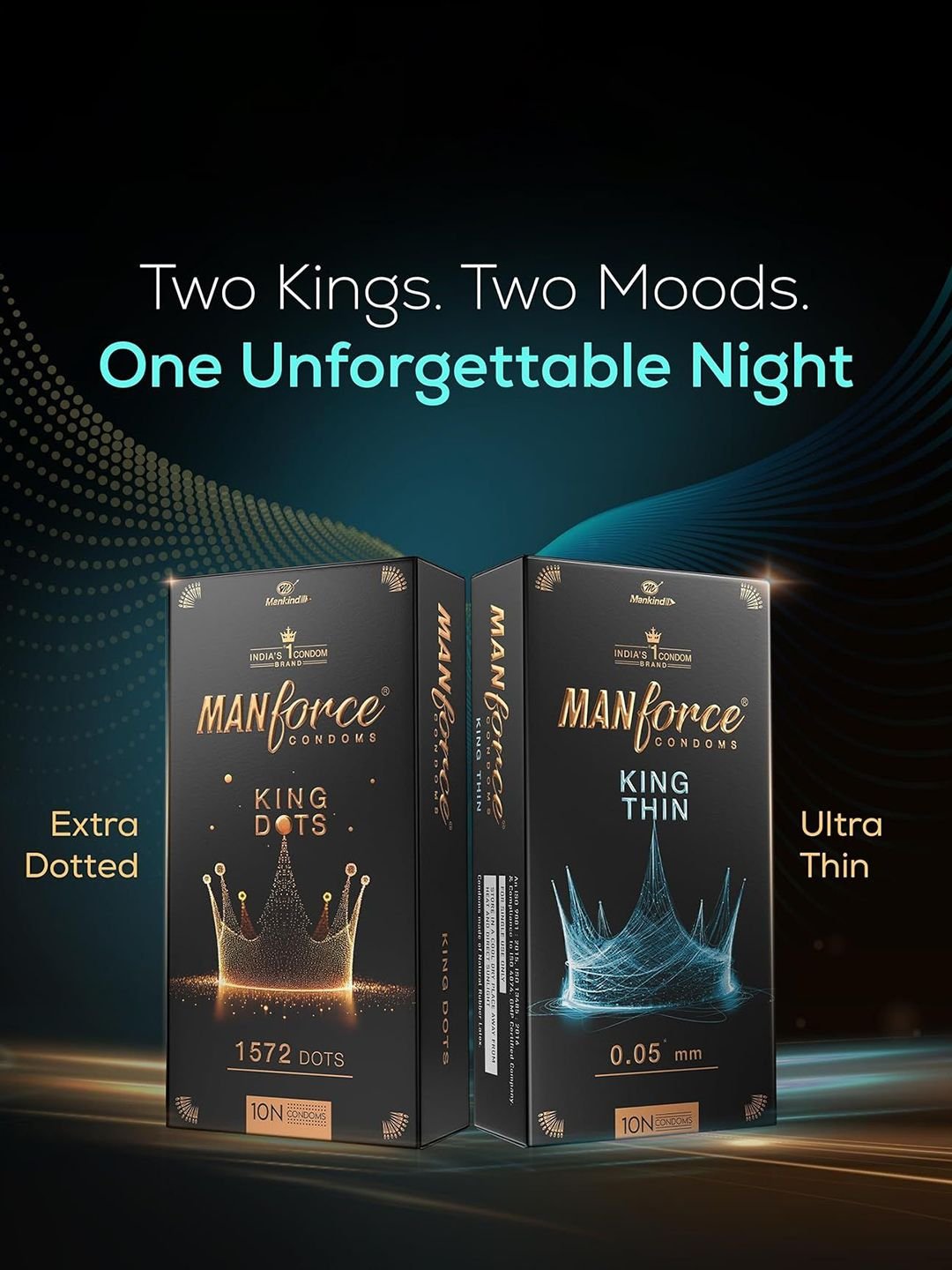 Manforce Manforce Set Of 2 King Thin Ultra-Thin Unflavoured Condoms - 10 Pcs Each - Image 6