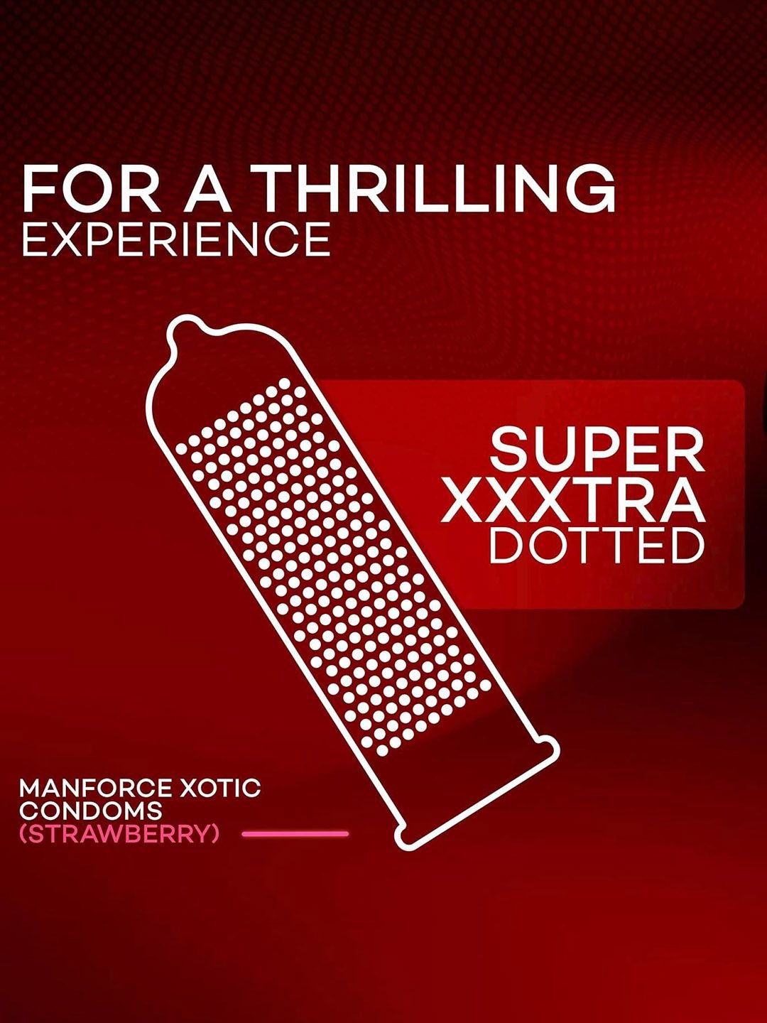 Manforce Manforce Set Of 4 Xotic Strawberry Flavoured Dotted Condoms- 50Pcs - Image 4