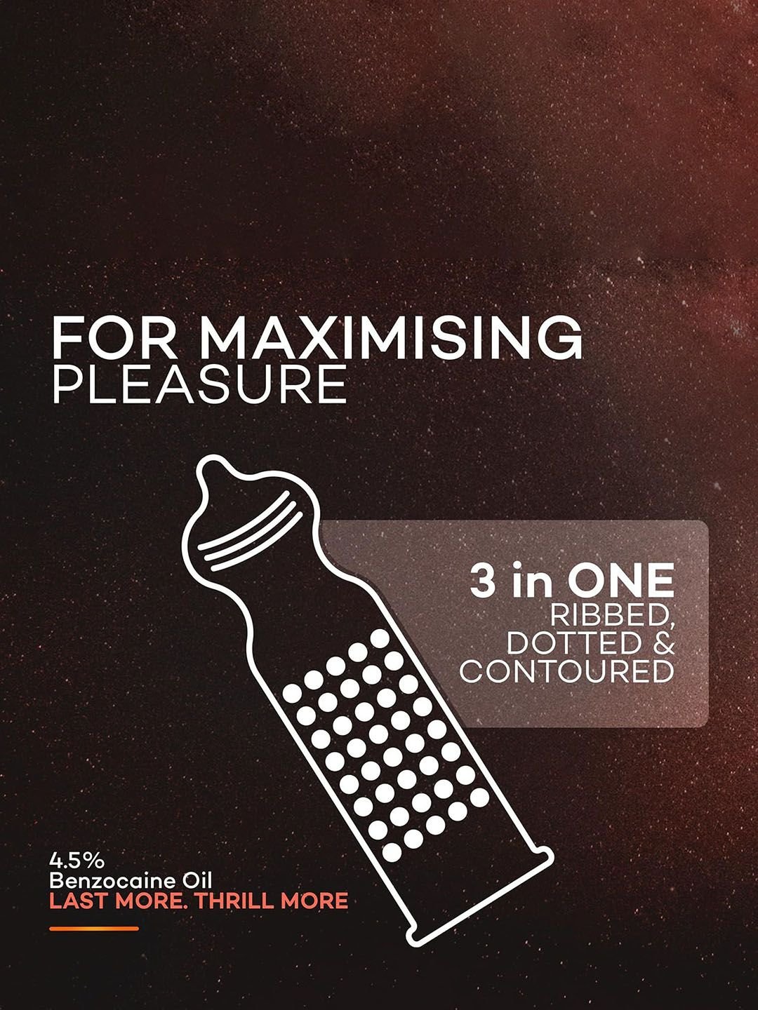 Manforce Manforce Set Of 3 Overtime Orange Flavoured Ribbed Dotted Condoms - 10Pcs Each - Image 3
