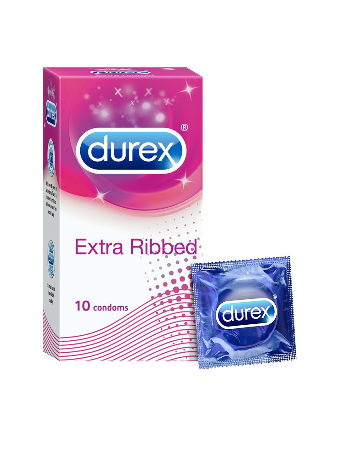 Durex Durex Pack of 10 Extra Ribbed Condoms