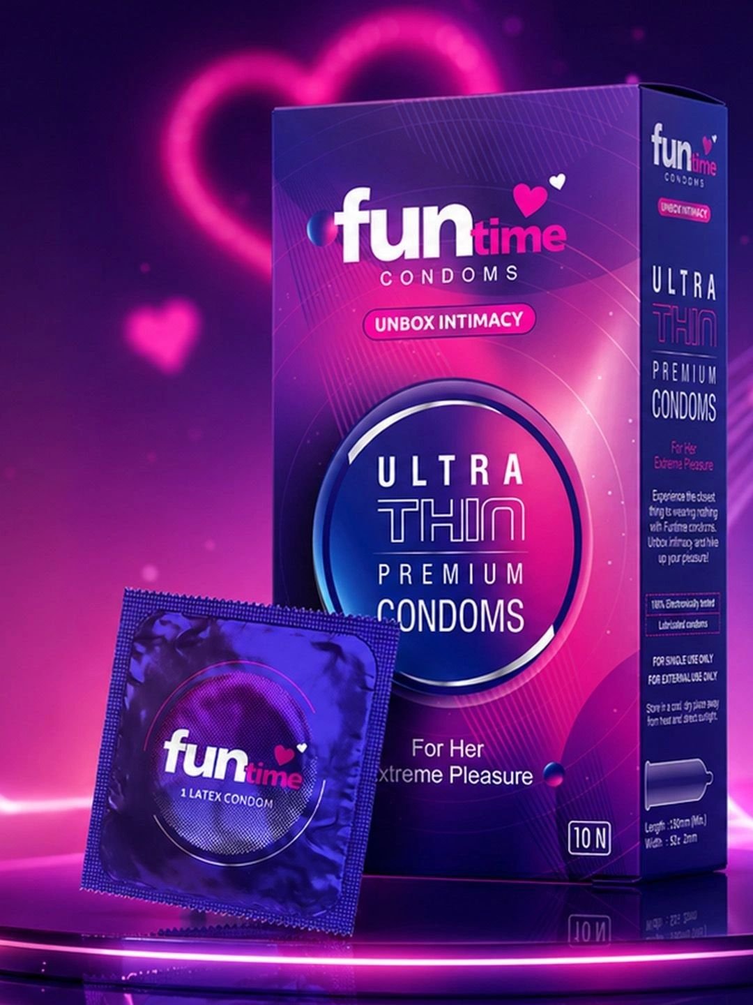 Funtime Funtime Pack Of 3 Ultra Thin Dotted & Ribbed Climax Control Condoms- 30 Pcs - Image 2