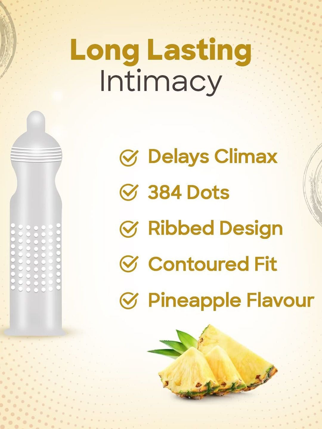 Manforce Men 6Pcs Overtime Ribbed Dotted Pineapple Flavoured Condoms - 10Pcs Each - Image 5