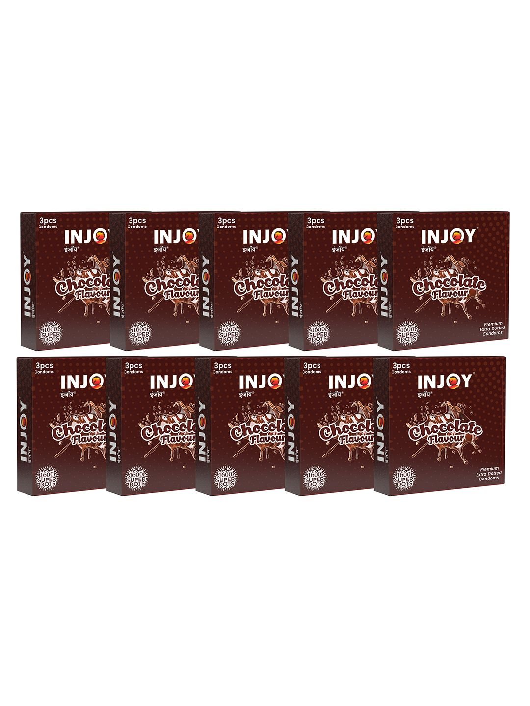 INJOY INJOY Extra Dotted Chocolate Flavored Condoms - 30 pcs