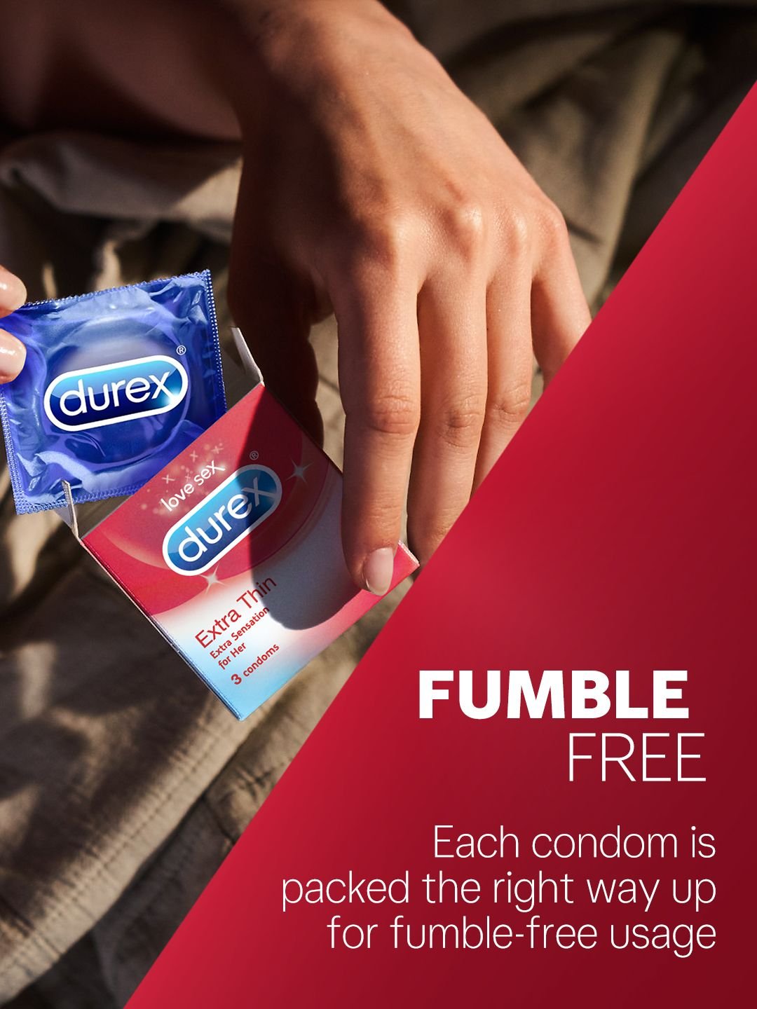 Durex Pack of 3 Extra Thin Lubricated Condoms - Image 6