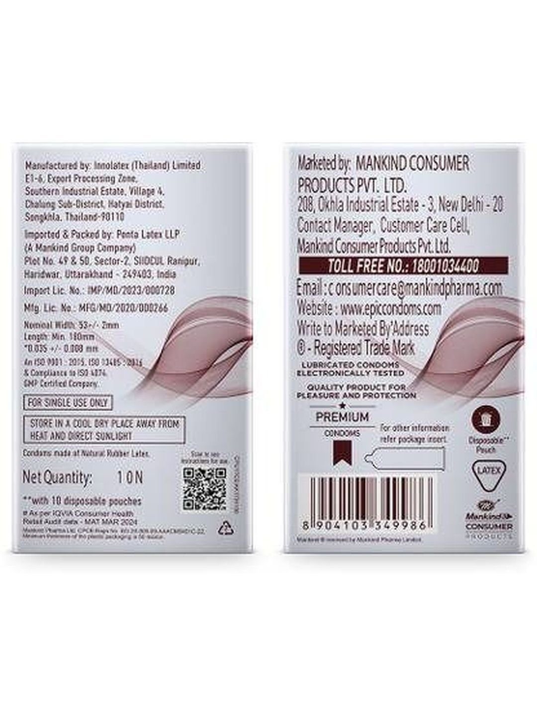 Manforce Manforce Epic ThinX Overloaded Ultra Thin Extra Lube Condoms - 10 Sheets - Image 2