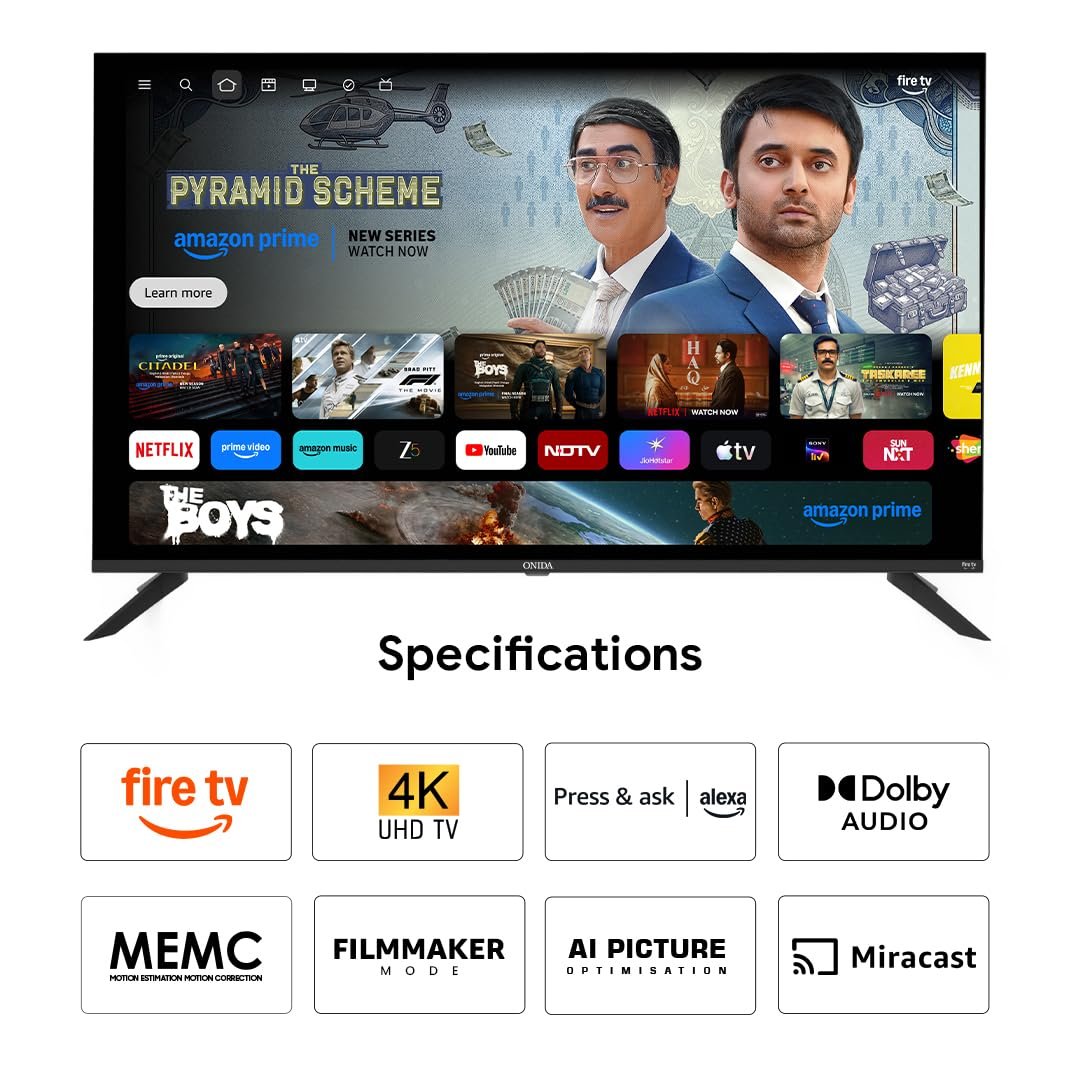 Onida 108 cm (43 inch) Ultra HD 4K Smart LED Fire TV 43UFD