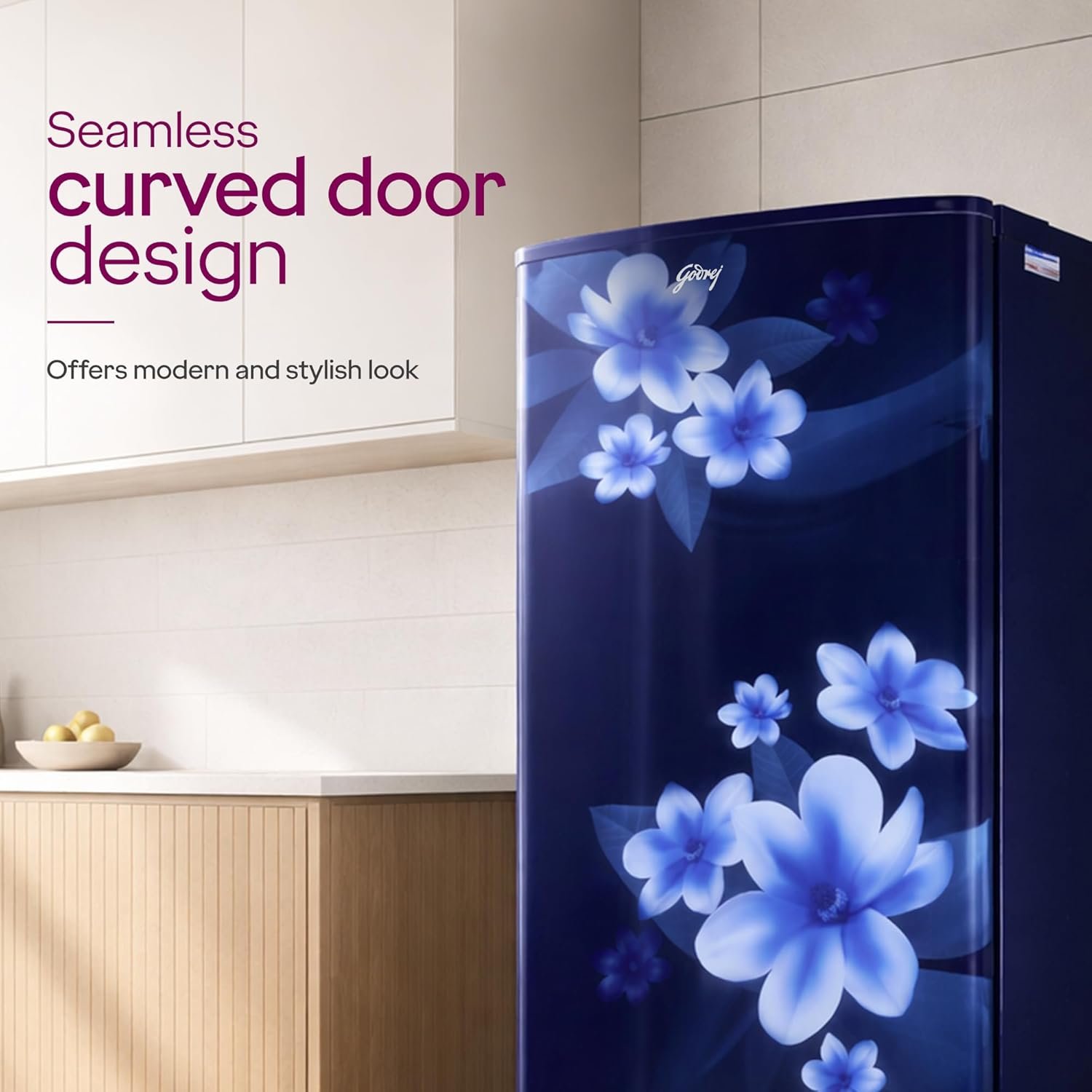 Godrej 180L 1Star 5 Years Comprehensive Warranty | New Launch | Advanced Capillary Technology| Jumbo Vegetable Tray| 2.25L Bottle Space Single Door Refrigerator (RD EDGE 205AN WRF PP BL, Pep Blue) - Image 3