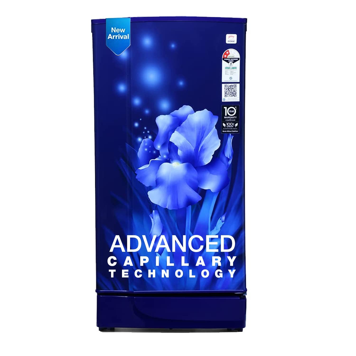 Godrej 180L 1Star 5 Years Comprehensive Warranty | New Launch | Advanced Capillary Technology| Jumbo Vegetable Tray| 2.25L Bottle Space Single Door Refrigerator (RD EDGE 205AN WRF PP BL, Pep Blue) - Image 10