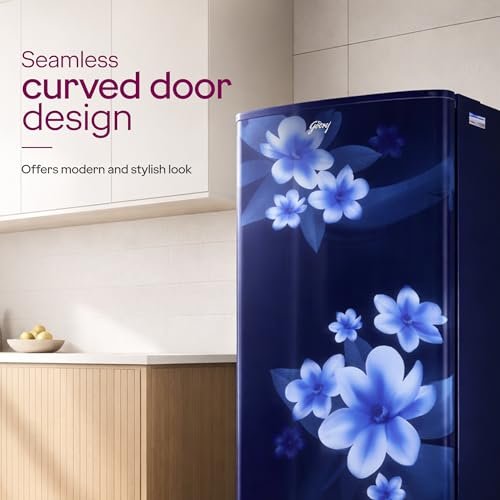 Godrej 180L 1Star 5 Years Comprehensive Warranty | New Launch | Advanced Capillary Technology| Jumbo Vegetable Tray| 2.25L Bottle Space Single Door Refrigerator (RD EDGE 205AN WRF PP BL, Pep Blue) - Image 13