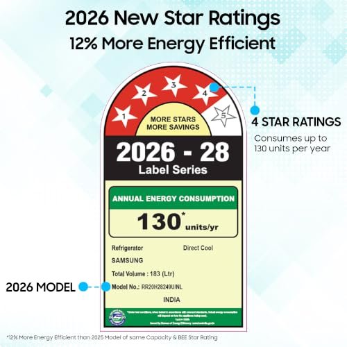 Samsung 183 L, 4 Star, Digital Inverter, Direct-Cool Single Door Refrigerator (RR20H28249U/NL, Paradise Bloom Blue, Base Stand Drawer, Single Touch Defrost, 2026 Model) - Image 12