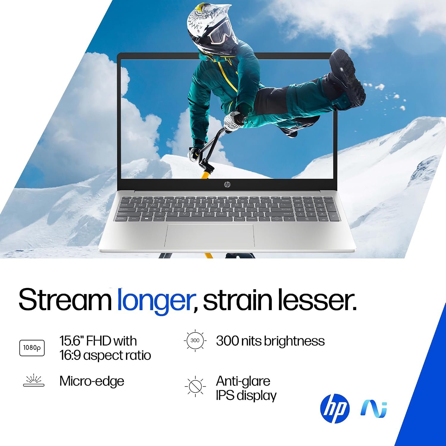 HP 15, Intel Core Ultra 5 125H (16GB DDR5, 1TB SSD) FHD, IPS, 15.6''/39.6cm, Win11, M365 Basic(1yr)*Office24, Silver, 1.65kg, fd1354TU, Intel Arc Graphics, FHD Camera w/Shutter, AI Powered Laptop - Image 5