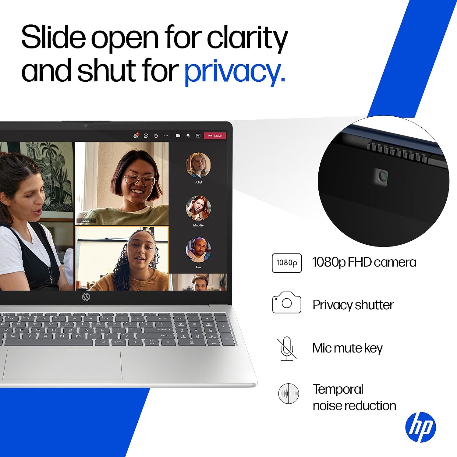 HP 15, Intel Core Ultra 5 125H (16GB DDR5, 1TB SSD) FHD, IPS, 15.6''/39.6cm, Win11, M365 Basic(1yr)*Office24, Silver, 1.65kg, fd1354TU, Intel Arc Graphics, FHD Camera w/Shutter, AI Powered Laptop - Image 7