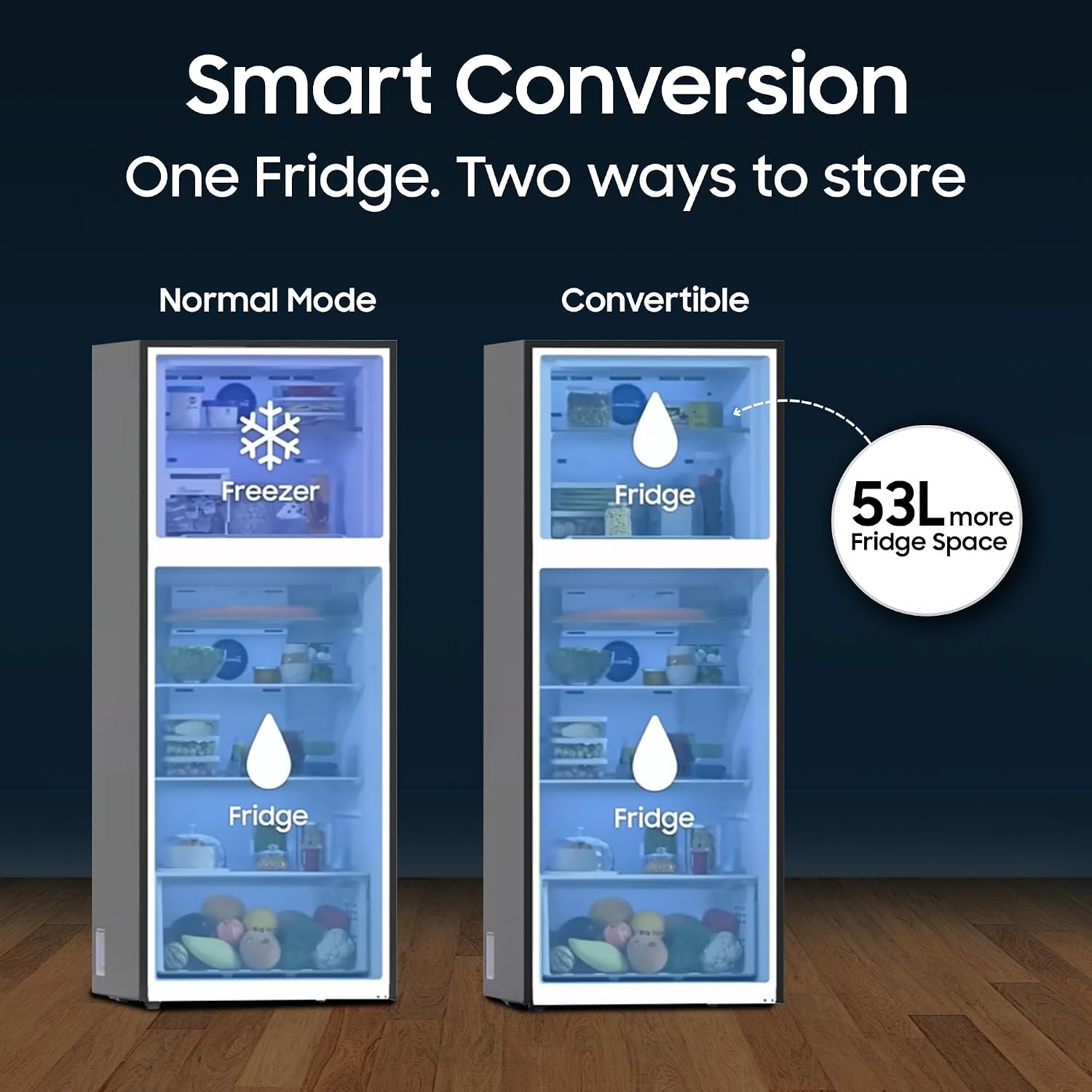 Samsung 236 L, 3 Star, Convertible, Digital Inverter Frost Free Double Door Refrigerator (RT40H28U3THL, Silver, Refined Inox, 2026 Model) - Image 6