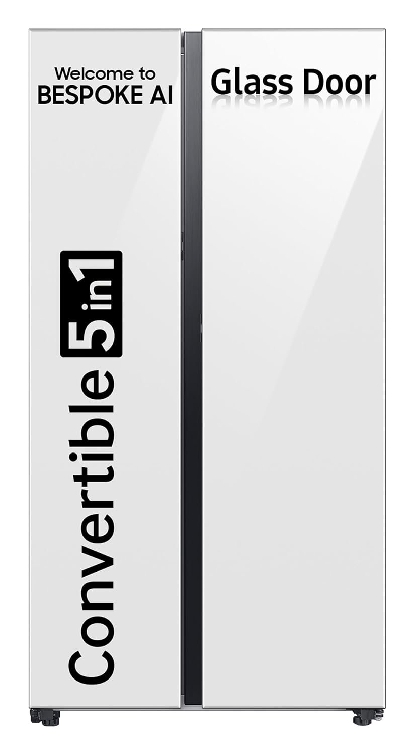 Samsung 653 L, 3 Star, Frost Free, Double Door, Convertible 5-in-1 Digital Inverter, Side By Side AI Enabled Smart Refrigerator with WiFi (RS76CG8003B1HL, Black Matte/Black DOI) - Image 12