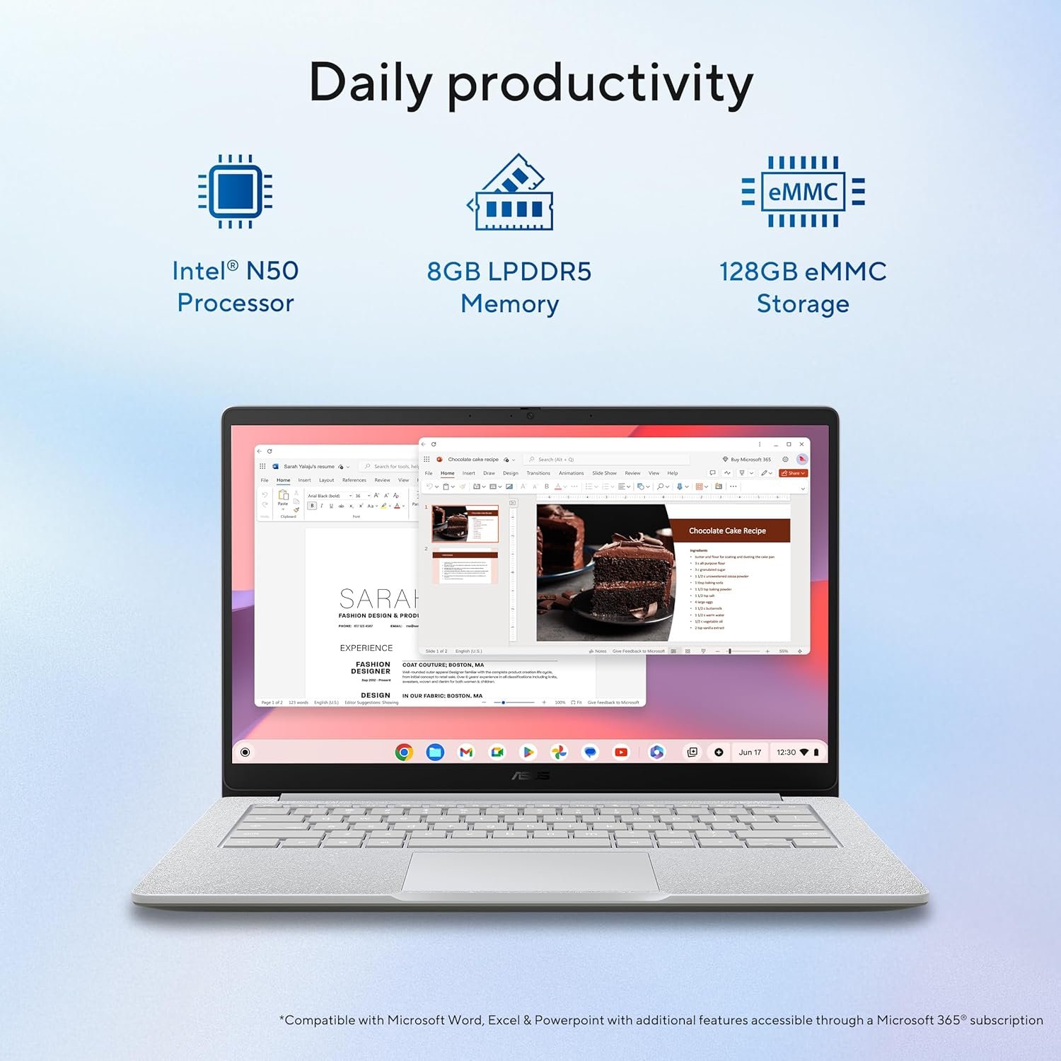 ASUS Chromebook CX1405 (2026), Smartchoice,Intel N50 Processor, Intel UHD iGPU, 8GB RAM, 128GB SSD, FHD, 14" (35.5 cm), Chrome OS, Pure Grey, 1.39 Kg, CX1405CTA-S60622, 42WHrs, Thin & Light Laptop - Image 5
