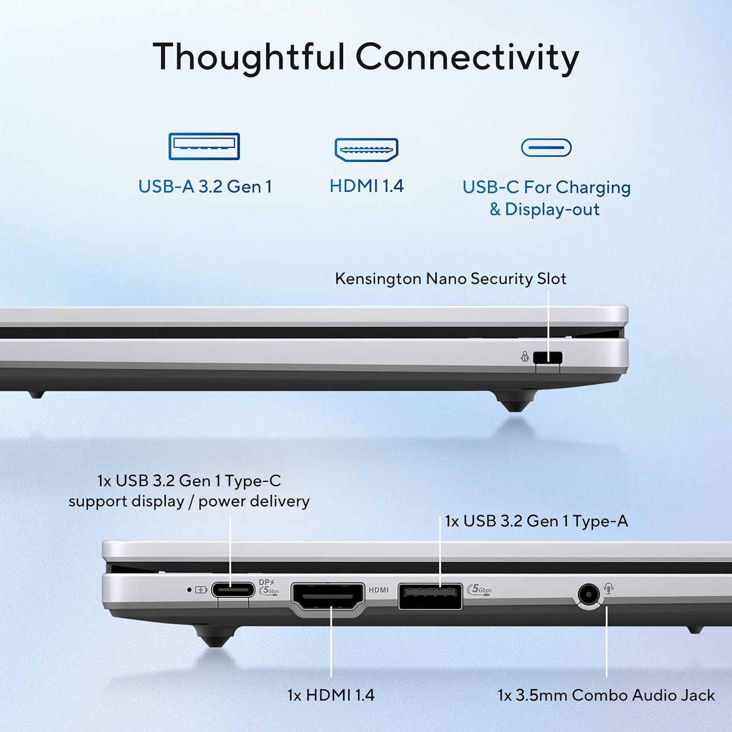 ASUS Chromebook CX1405 (2026), Smartchoice,Intel N50 Processor, Intel UHD iGPU, 8GB RAM, 128GB SSD, FHD, 14" (35.5 cm), Chrome OS, Pure Grey, 1.39 Kg, CX1405CTA-S60622, 42WHrs, Thin & Light Laptop - Image 10