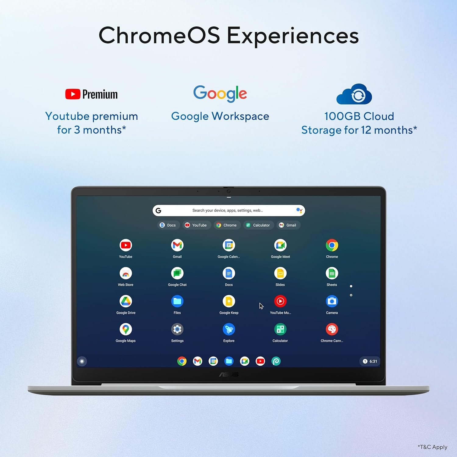 ASUS Chromebook CX1405 (2026), Smartchoice,Intel N50 Processor, Intel UHD iGPU, 8GB RAM, 128GB SSD, FHD, 14" (35.5 cm), Chrome OS, Pure Grey, 1.39 Kg, CX1405CTA-S60622, 42WHrs, Thin & Light Laptop - Image 15