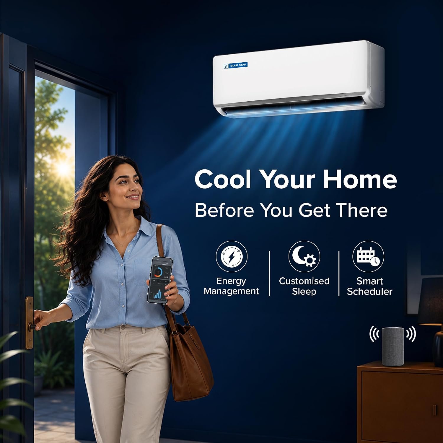 Blue Star 1.5 Ton 3 Star,New Star Rated, Wi-Fi Smart Inverter Split AC (Copper, 5 in 1 Convertible Cooling, DigiQ Hepta Sensor, Blue Fins,Turbo Cool,Blue Fins (IA318ZXUS, White) - Image 5
