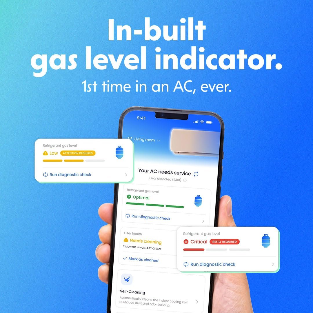 Optimist 1.39 T 5Star WiFi Inverter Split AC|₹40/day Lowest Bill |5-Yr Warranty| ISEER 6.05| 50°C Tested Cooling | Turbo+ up to 1.9Ton Cooling| In-App Gas Level Indicator(ODU-SUHC48ZV, IDU- SEHC48ZV) - Image 6