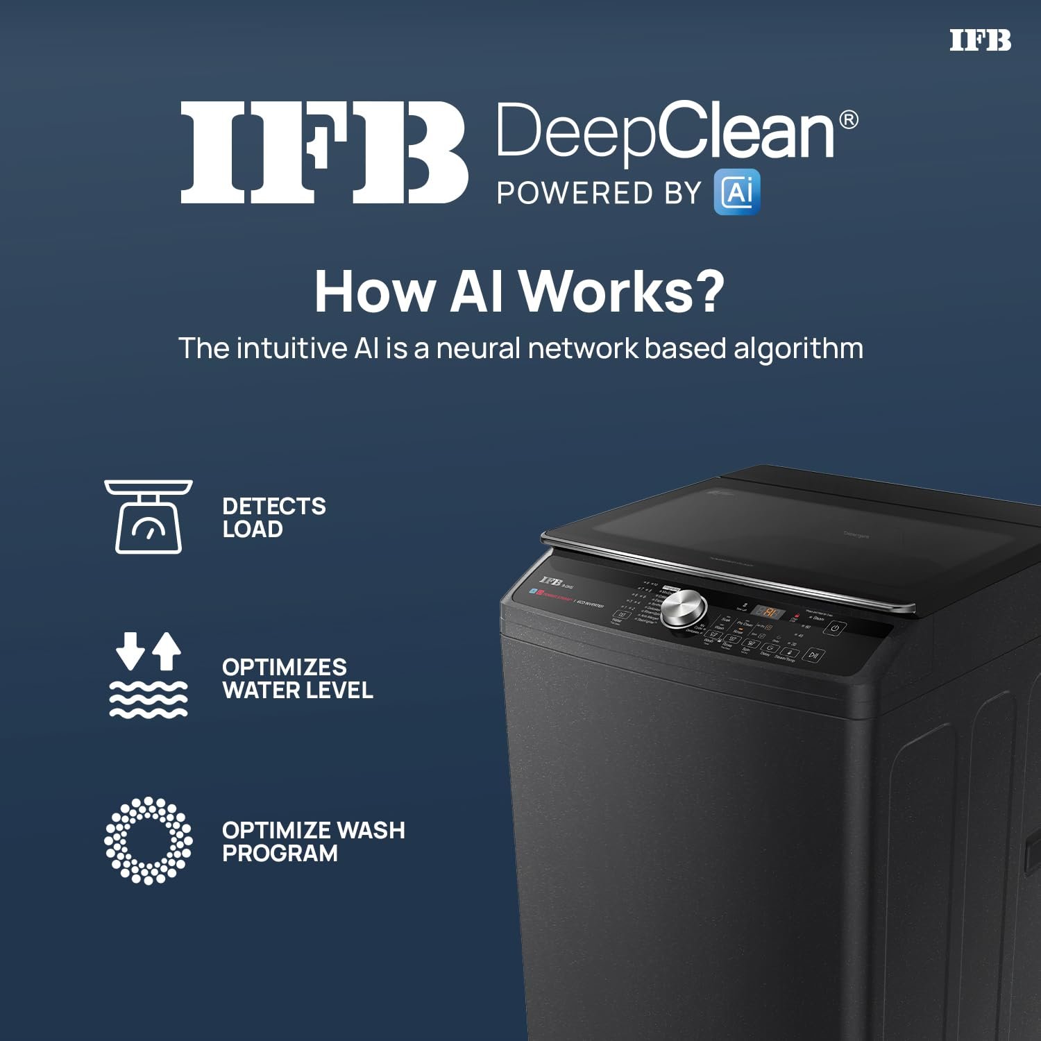 IFB 9 Kg 5 Star AI Powered Deepclean® Technology Fully Automatic Top Load Washing Machine with Inbuilt Heater(TL900NB2SID, Eco Inverter, Power Steam®, Activmix, 4 Year Machine Warranty, Noir Black) - Image 3