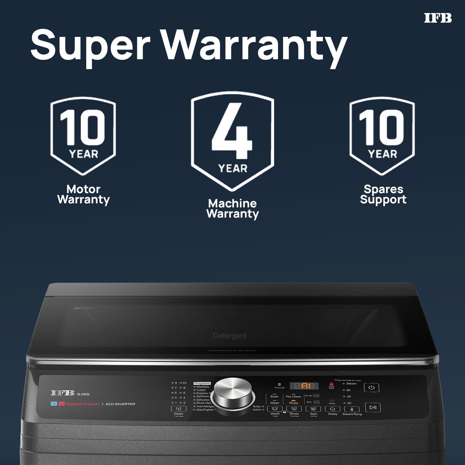 IFB 9 Kg 5 Star AI Powered Deepclean® Technology Fully Automatic Top Load Washing Machine with Inbuilt Heater(TL900NB2SID, Eco Inverter, Power Steam®, Activmix, 4 Year Machine Warranty, Noir Black) - Image 14