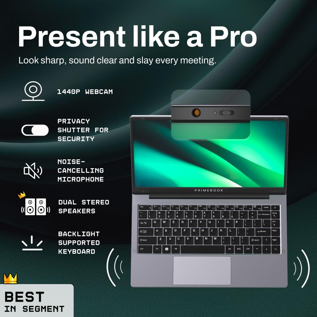 Primebook 2 Pro (2026) | 8GB RAM, 128GB UFS Storage | 14.1-Inch FHD IPS Display | 14 Hours Battery | MediaTek Helio G99 | Android 15 (PrimeOS 3.0) | Backlit Keyboard | in-Built AI (Gray) - Image 7